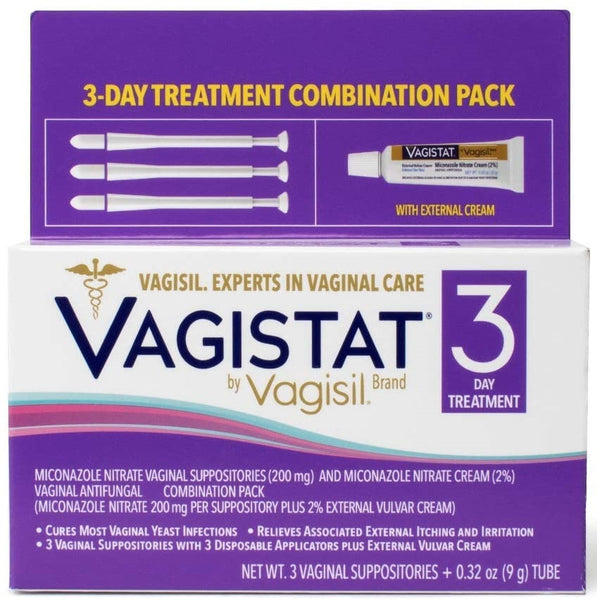 Vagistat 3-Day Treatment Combination Pack Suppository for Vaginal Yeast Infection Treatment