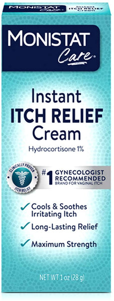 Monistat Instant Itch Relief Cream Hydrocortisone 1% for Vaginal Itching and Irritation, 1oz