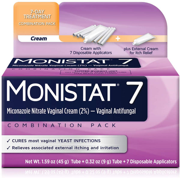 Monistat 7-Day Treatment Combination Pack, Cream Suppository for Vaginal Yeast Infection Treatment