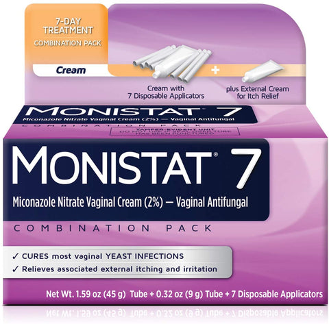 Monistat 7-Day Treatment Combination Pack, Cream Suppository for Vaginal Yeast Infection Treatment
