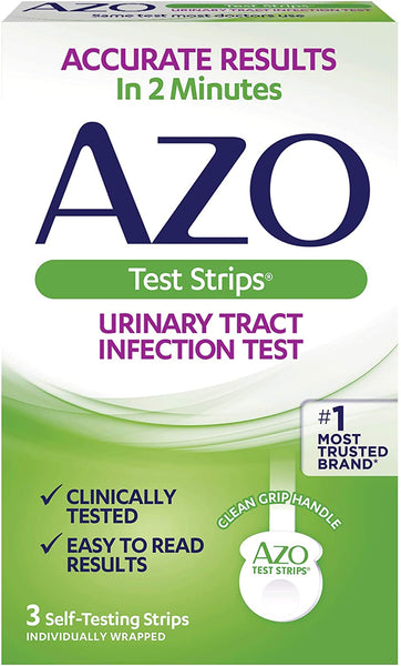 AZO Urinary Tract Infection Test Strips, 3 Self Testing Strips