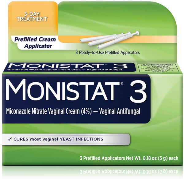 Monistat 3-Day Treatment Basic Pack, Pre-filled Cream Suppository for Vaginal Yeast Infection Treatment