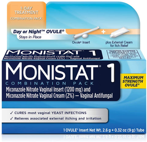 Monistat 1-Day Treatment Combination Pack, Day or Night Ovule for Vaginal Yeast Infection Treatment