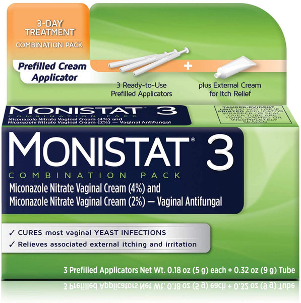 Monistat 3-Day Treatment Combination Pack, Pre-filled Cream Suppository for Vaginal Yeast Infection Treatment