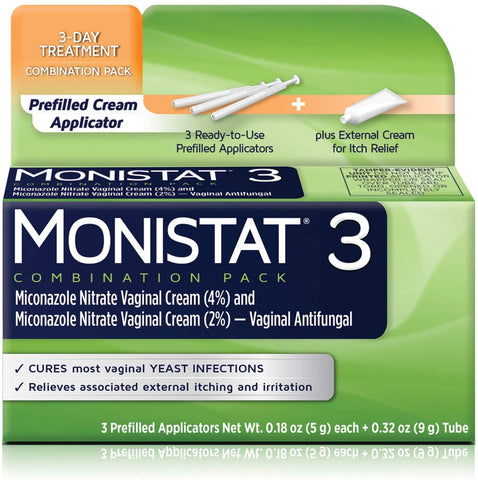 Monistat 3-Day Treatment Combination Pack, Pre-filled Cream Suppository for Vaginal Yeast Infection Treatment