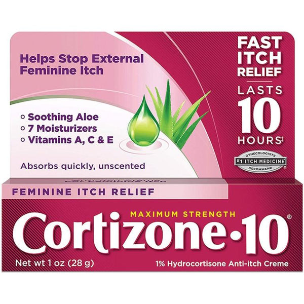Cortizone 10 Maximum Strength Feminine Itch Relief for Vaginal Itching and Irritation, 1oz