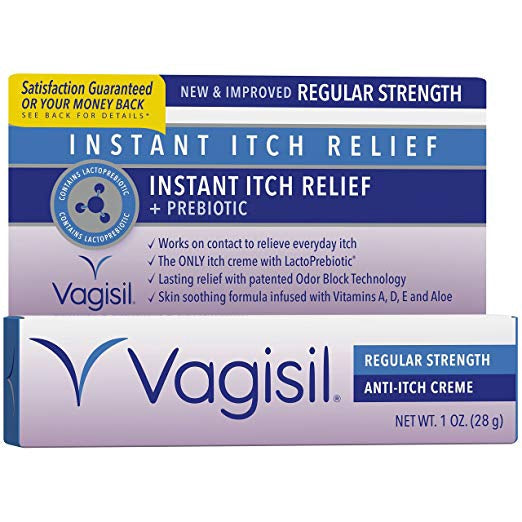 Vagisil Regular Strength with Prebiotic Anti Itch Cream for Vaginal Itching & Irritation, 1oz